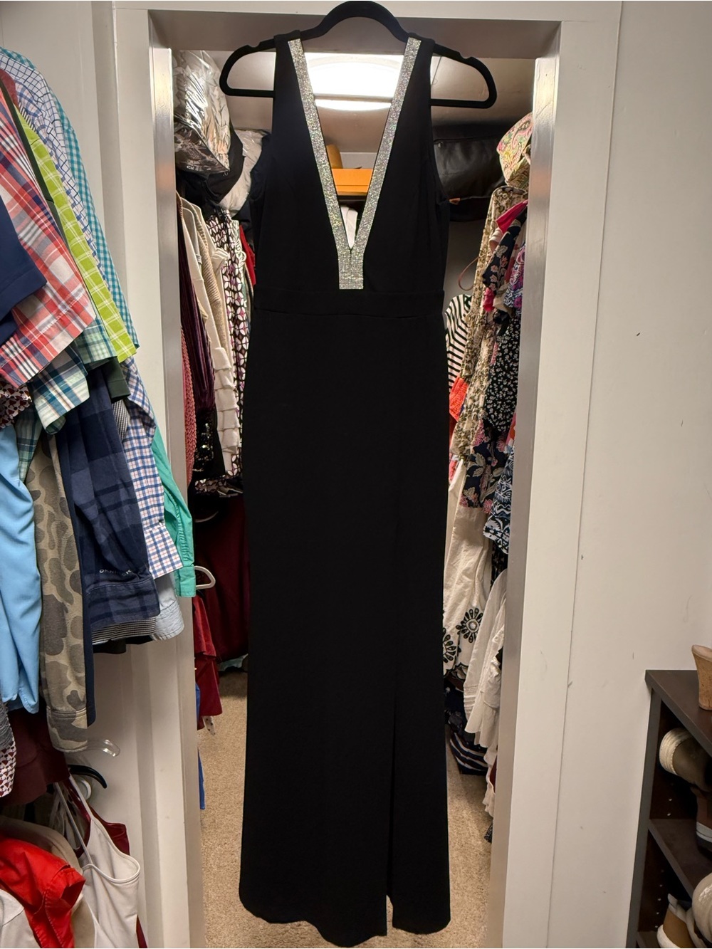 Lulus Stunned By You Black Rhinestone Mermaid Maxi Dress - Size L - Picture 5 of 6